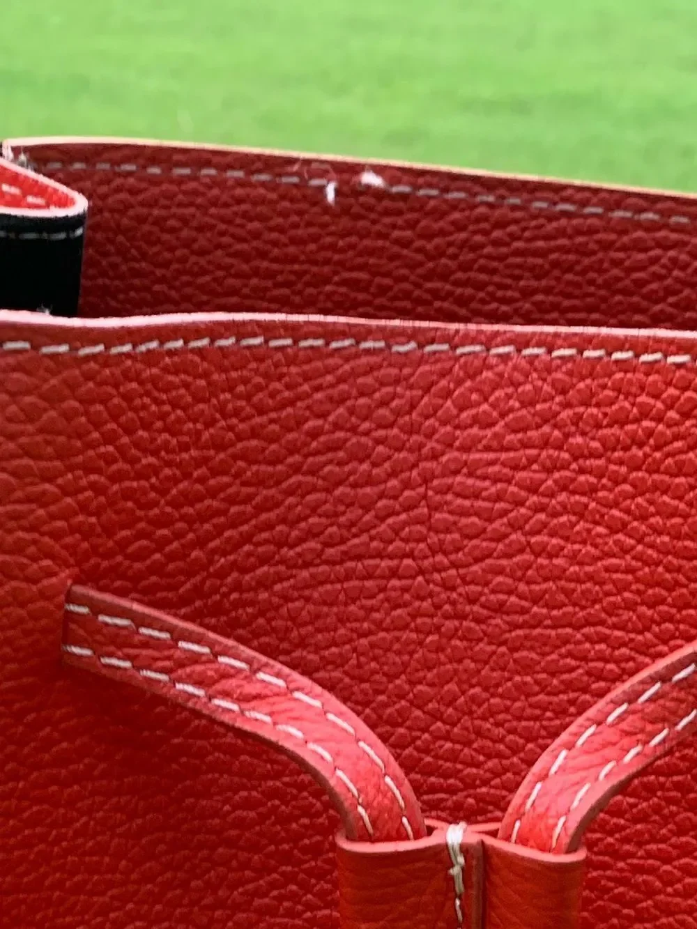 Divina Firenze Leather Red Drawstring Bucket Bag - Women's Crossbody